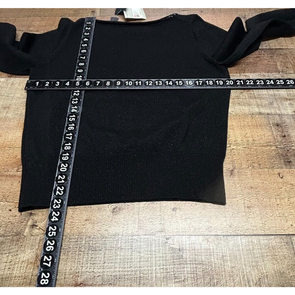 Liz Claiborne Sweater Womens XL Black Metallic Sequins Boat Neck Long Sleeve NWT - Picture 4 of 11